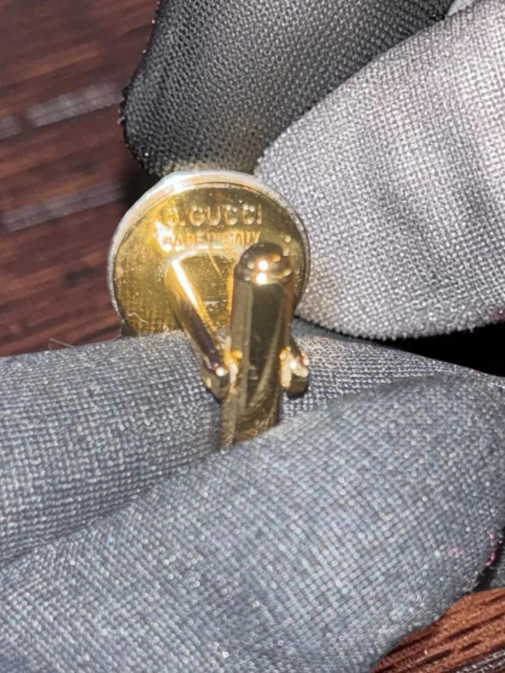 Authentic Gucci Gold/Silver Round Logo Cufflinks Excellent Condition